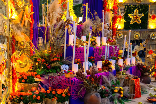 Preview: Colorful altar of the dead in day of the dead in mexico