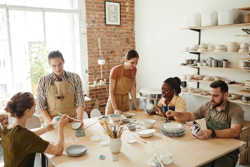 Preview: People Creating Pottery in Studio