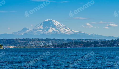 Preview: Homes Sit Below Mount Rainier In Washington State.