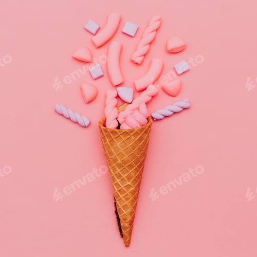 Preview: Marshmallow ice cream. Candy minimal fashion mood
