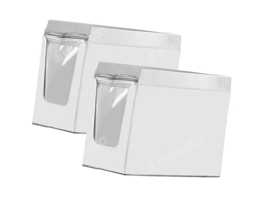 Preview: close up of a white boxes on white background