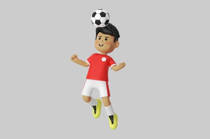 Preview: Cartoon soccer player hitting ball