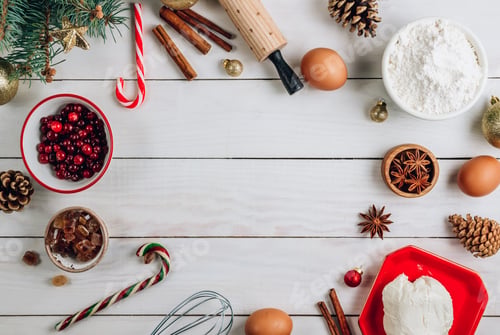 Preview: Christmas - baking cake background.