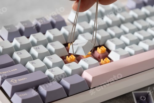 Preview: Modern stylish mechanical keyboard. Customization and replacement build keyboard.
