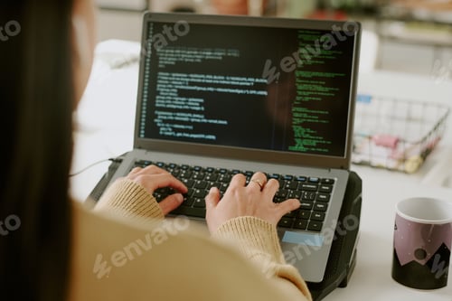 Preview: Woman Coding on laptop