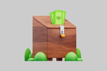Preview: Wooden box with folders and spheres