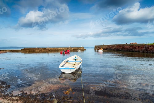 Preview: Boats moored in the sheep harbour at Corrie