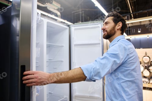Preview: A Customer Engaging in a Conversation with a Salesperson at an Appliance Retail Store