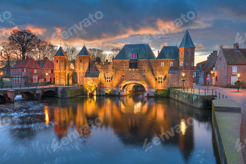 Preview: Amersfoort, Netherlands at the Koppelport at dawn.
