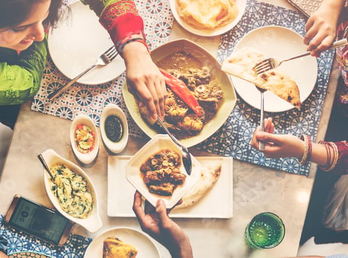 Preview: Indian Ethnicity Food Curry Naan Roti Meal Concept