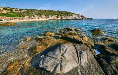 Preview: Beautiful beach and rocky coastline landscape in Greece