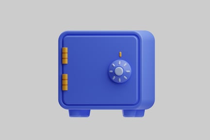 Preview: Blue security safe with dial