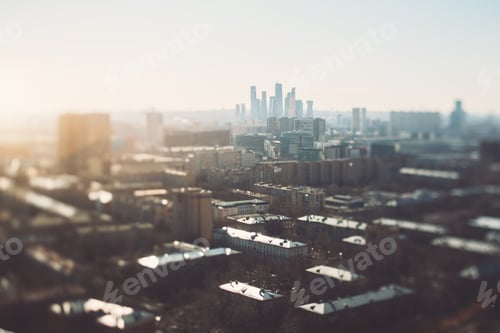 Preview: Tiltshift shooting of residential cityscape from a high point