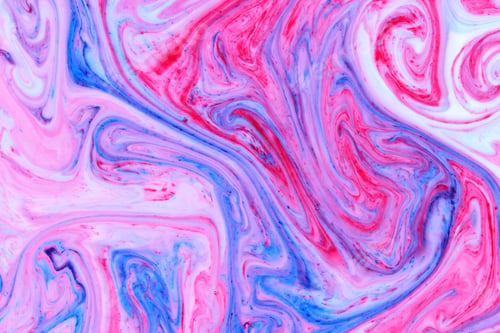 Preview: Abstract Multicolored Background. Fine Art Of Pink Blue. Blue Pink Texture. Colored Paint Stains In