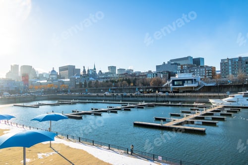 Preview: Old Port and city skyline - Montreal, Quebec, Canada