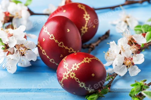 Preview: Red Easter eggs