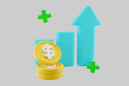 Preview: Finance chart, coins and arrow