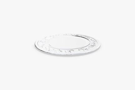 Visualização: Prato de salada de vidro elegante com design de borda feito à mão