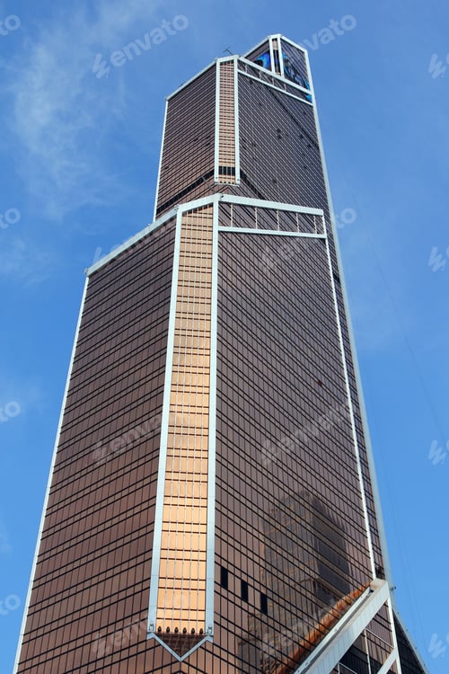 Preview: Modern buildings of glass and steel skyscrapers against the sky