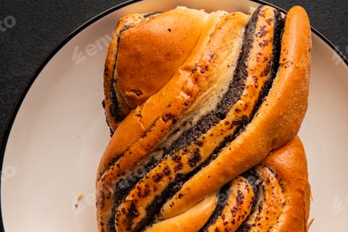Preview: poppy seed roll braided poppy seed brioche sweet pastry dessert poppy seed roll