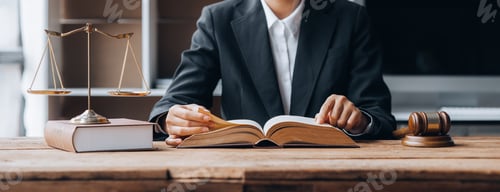 Preview: Lawyers read legal books defend their clients' cases.