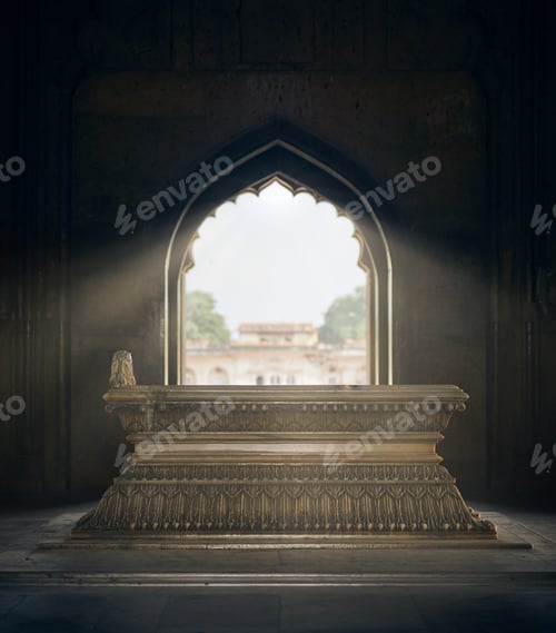 Preview: Tomb of Safdar Jang mausoleum in New Delhi, India, ancient indian marble grave of Nawab Safdarjung