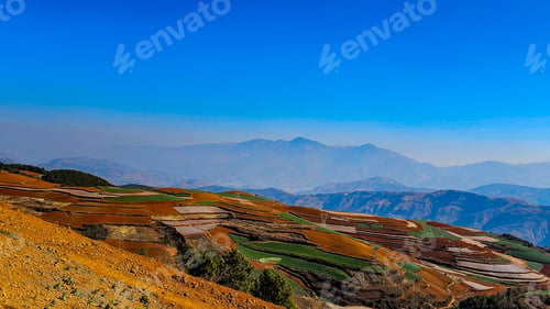 Preview: Scenic view of the colorful Qicai Slope in Yunnan, China