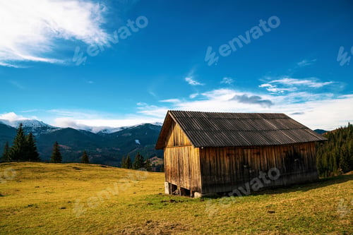 Preview: Beautiful forests covering the Carpathian mountains and a small village