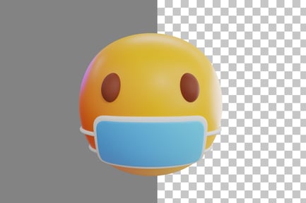 Preview: Wearing Mask Emoji 3D Icon