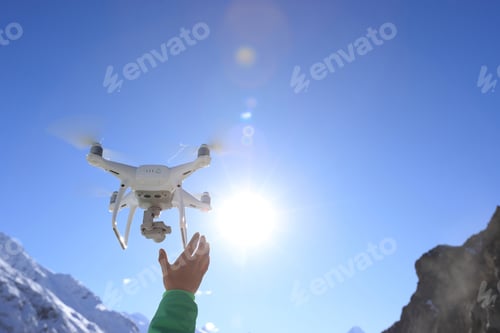 Preview: Drone flying in high altitude sky