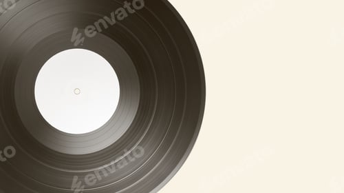 Preview: record on beige background with copy space