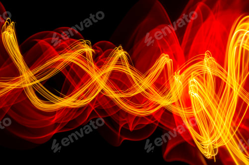 Preview: Light wave of energy with elegant glowing lines. Abstract technology background.