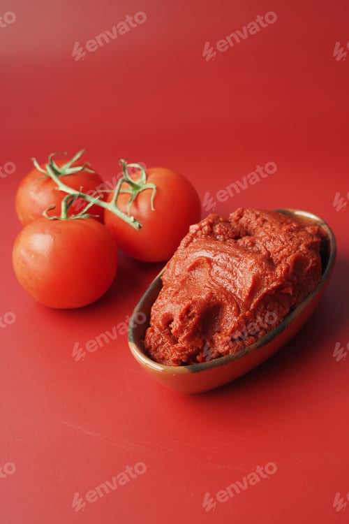 Preview: Tomato paste with ripe tomatoes.