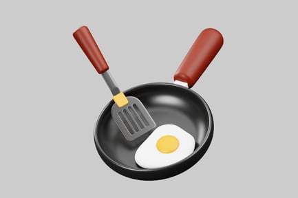 Preview: Egg in pan with spatula