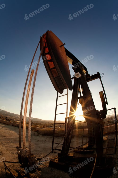 Preview: Oil pump with ladder in oil field