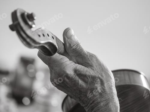 Preview: senior experienced luthier varnishing classic italian handmade violin