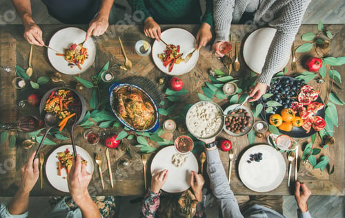 Preview: Traditional Christmas, New Year holiday celebration party dinner