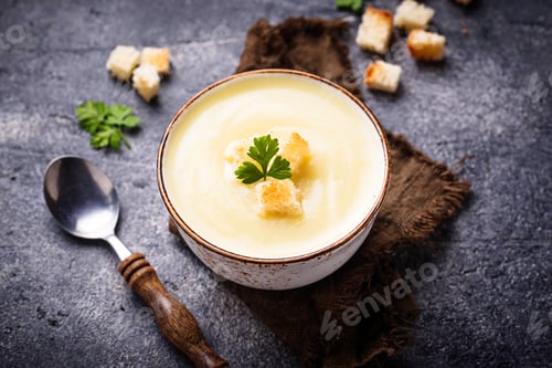 Preview: Cream soup with cauliflower and crouton