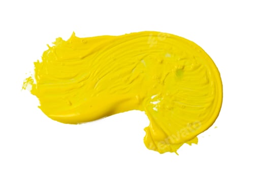 Preview: Brushstroke of Yellow Paint on a White Background