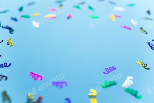 Preview: Different Christmas decorations on the blue background