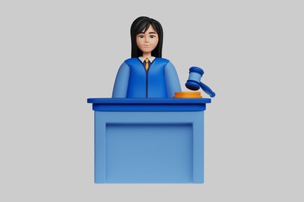 Preview: Cartoon judge with gavel cartoon