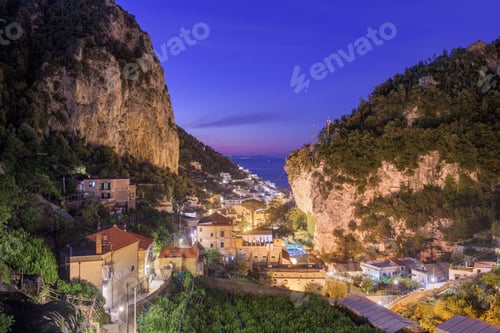 Preview: Amalfi, Italy Town View from the Mountains
