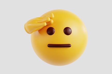 Preview: 3D Neutral Face With Respectful Hands Emoji