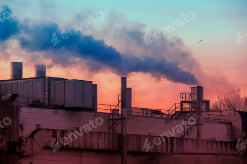 Preview: Air pollution with smoke from factory chimneys