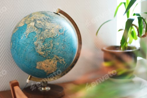 Preview: home decor globe world travel dreamy world map house plants