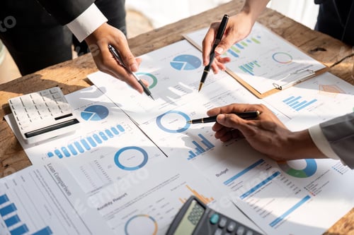 Preview: Business People Analyzing Statistics Financial Analysis Data Chart Graph Concept