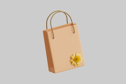 Preview: Spring shopping bag with flower