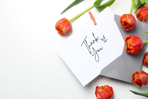 Preview: World Women's Day, composition with text Thank you