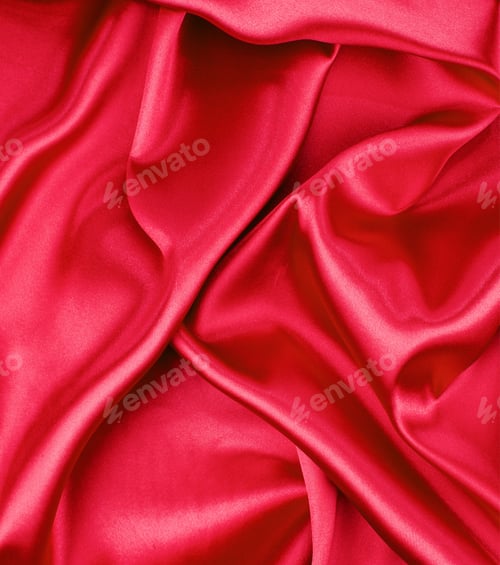 Preview: Closeup of rippled red silk fabric