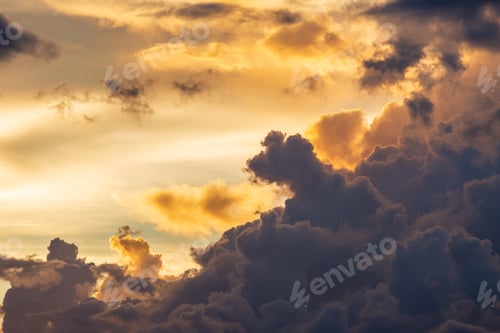 Preview: colorful dramatic sky with cloud at sunset